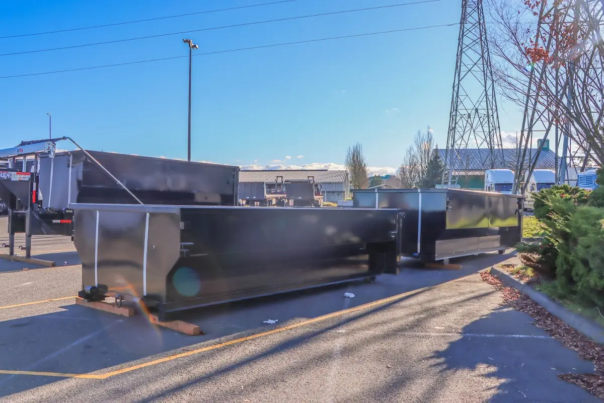 Roll-off dumpster ready for waste disposal at job site for Residential Dumpster Rental in Raisinville